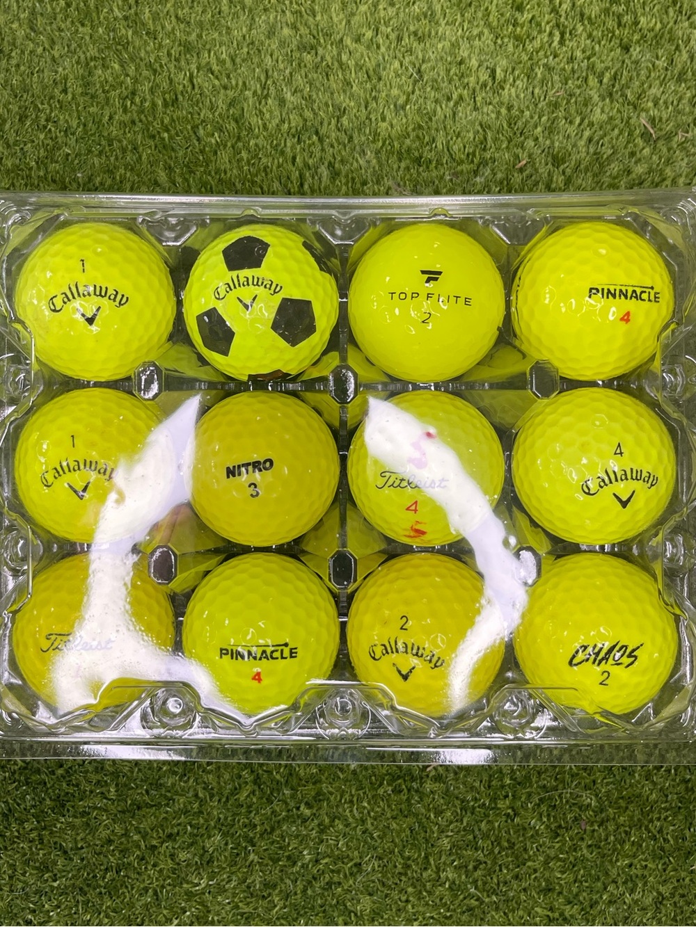 High Visibility Yellow Golf Balls Assorted 12-Pack Used